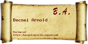 Becsei Arnold névjegykártya